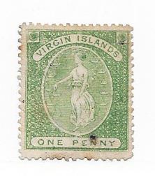 British Virgin Islands #3 1p Virgin & Lamps (U) CV$75.00