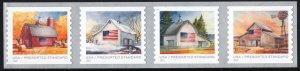 SC#5684-87 (Presorted Standard) Flags on Barns Coil Strip of Four (2022) SA