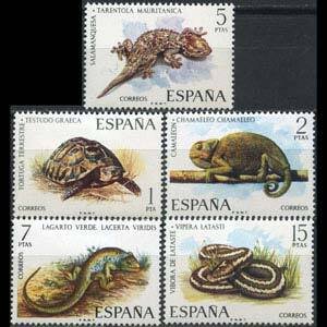 SPAIN 1974 - Scott# 1819-23 Reptiles Set of 5 NH