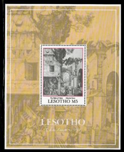 Lesotho 1991 - Durer Christmas Art - Souvenir Stamp Sheet - Scott #860 - MNH