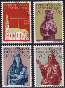 Liechtenstein - 1966 - Scott #416-19 - used - Vaduz Church