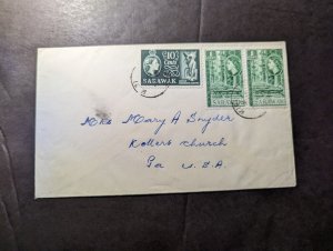 1959 British Sarawak Borneo Cover to Kellers Church PA USA Mary A Snyder