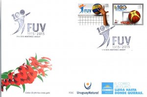 2015 Volleyball Uruguay Federation 100th anniversary  postmark
