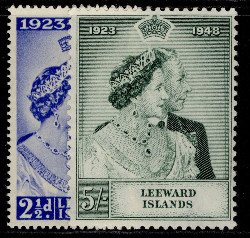 LEEWARD ISLANDS GVI SG117-118, ROYAL SILVER WEDDING set, M MINT.