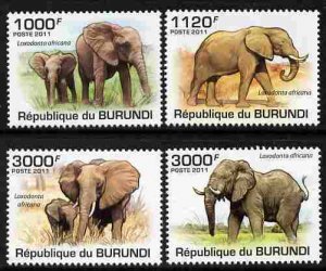 BURUNDI - 2011 - Elephants - Perf 4v Set - Mint Never Hinged