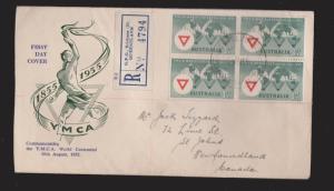 AUSTRALIA Scott #283 On FDC 100 Years Of YMCA Unknown Thermal Cachet