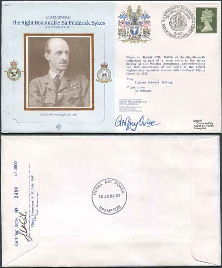 CDM2a RAF COMMANDERS SERIES Frederick Sykes Signed by Gp Capt G J Oxlee (A)