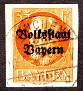 1920, Germany Bavaria 35pf, Used, Sc 164