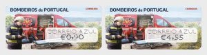 Stamps of Portugal 2024 - Firefighters in Portugal - Victim Assistance. Blue Set