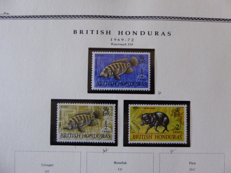 British Honduras 1888-1972 Stamp Collection on Album Pages