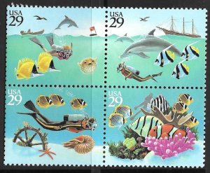 USA 2863-2866: 29c Wonders of the Sea, MNH, VF