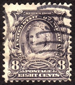 1902, US 8c, Martha Washington, Used, Sc 306