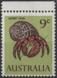 Australia 404 (mlh) 9c hermit crab (1966)