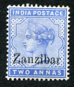 Zanzibar SG7m 2a Blue with Double Overprint M/M