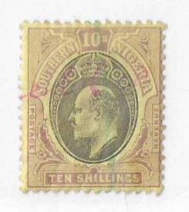 Southern Nigeria Sc #19  10sh  used as revenue FVF