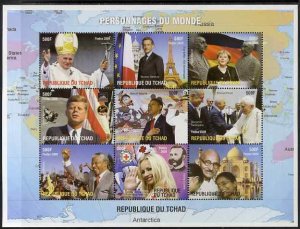 CHAD - 2009 - World Personalities - Perf 9v Sheet - MNH - Private Issue