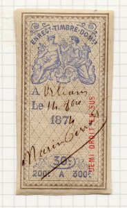 France 1874 France Revenue Early Issue Fine Used 30c. NW-93252