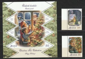 Romania STAMPS 2023 CHRISTMAS CHILDREN TREE HOUSE SANTA MNH POST MS and set