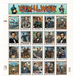 USA #2975 MNH Civil War sheet of 20