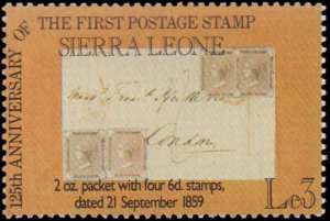 Sierre Leone #653-655, Complete Set(3), 1984, Stamp On Stamp, Never Hinged