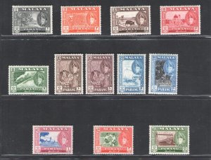 1957-62 PAHANG, Stanley Gibbons #75-86 - 12 Value Series - Sultan Sir Abu Bakar