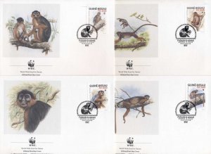 Guinea Bissau 1992 WWF Proboscus Monkey FDC