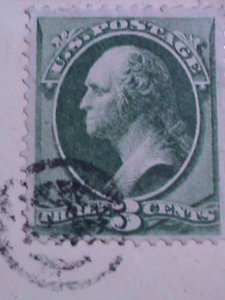 ​UNITED STATES-1882 SC#207 WASHINGTON COVER-FANCY CANCEL:VF-141 YEARS OLD
