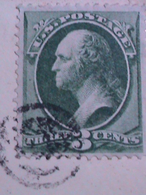 ​UNITED STATES-1882 SC#207 WASHINGTON COVER-FANCY CANCEL:VF-141 YEARS OLD