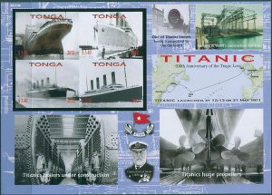Tonga MNH S/S 1645 The Titanic Imperf. 2012 Large Size