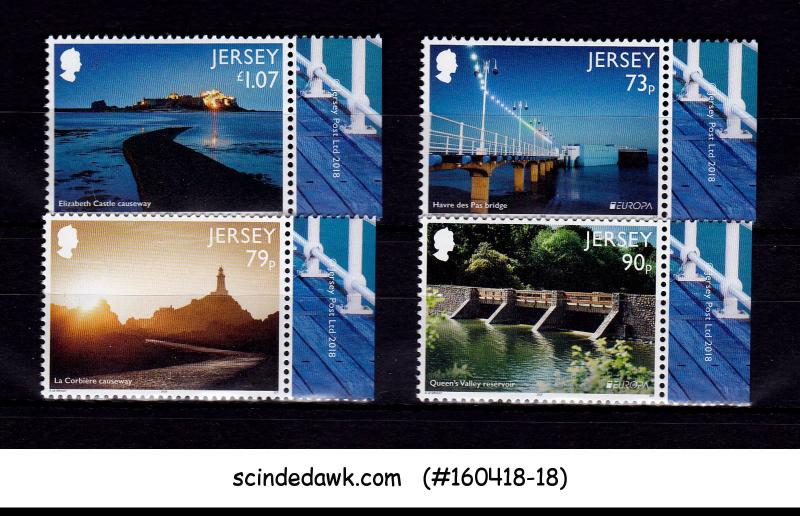 JERSEY - 2018 BRIDGES & CAUSEWAYS - 4V - MINT NH