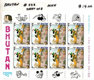 Bhutan 523 Mint Never Hinged Miniature Sheet (Disney)