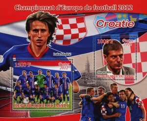 Soccer European Championship 2012 Croatia Sov. Sheet of 2 Stamps MNH