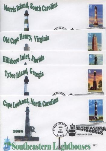 2003 Southeastern Lighthouses (Scott 3787-91) WII (5)