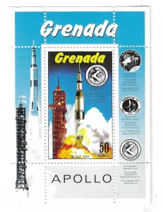 Grenada 1971 US Moon Missions Apollo Space S/S Sc 427 MNH C1