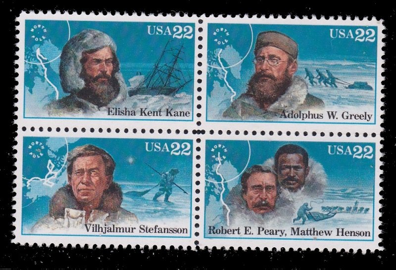 US 2220-2223, MNH Block of 4 - Arctic Explorers
