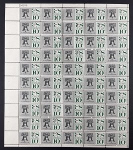 C57 LIBERTY BELL “Let Freedom Ring” Sheet of 50 US 10¢ Airmail Stamps MNH 1960