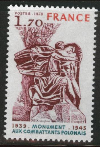 FRANCE Scott 1620 MNH** Polish Veterans WW2 stamp 1978