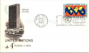 United Nations, New York, Worldwide First Day Cover, Government Postal Card