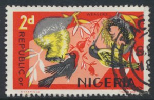 Nigeria SG 222a Sc# 259 spacefiller Weaver Birds imprint N.S.P & M.Co Ltd  se...