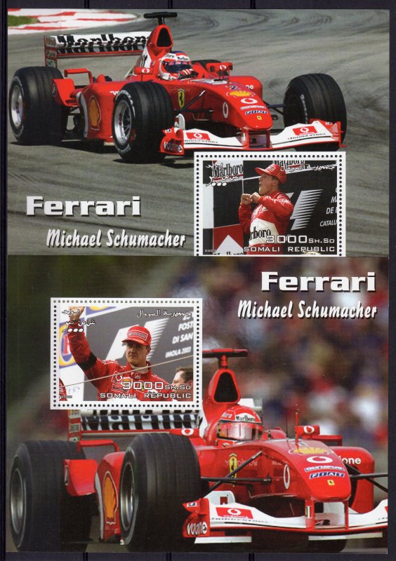 Somali Republic 2003 FERRARI-MICHAEL SCHUMACHER FORMULA 1 S/S (5) MNH