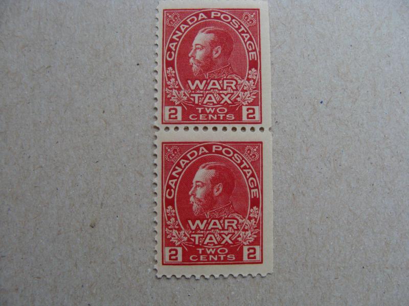 CANADA  MR2  Pair  2¢ War Tax Stamp   MNH  OG