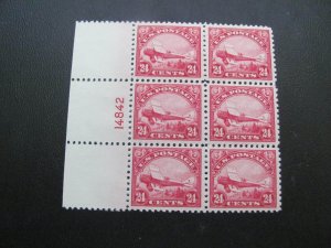 US  SCOTT # C6 24 CENT AIRMAIL  PLATE BLOCK PF CERT. SET SUPERB MNH