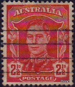 Australia 1942 Sc#194, SG#206, 2-1/2d Red KGVI, Kings USED