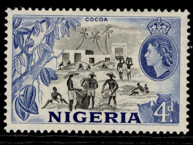 NIGERIA QEII SG72 4d black & blue VLH MINT.