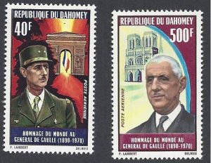 Dahomey #C136-37 MNH set, Charles de Gaulle, issued 1971