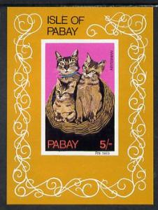 Pabay 1969 Cats imperf m/sheet (5s value showing Abyssini...