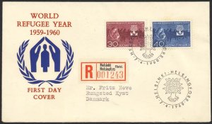 Finland 1960 Sc 368-9 World Refugee Year Philatelic FDC HR