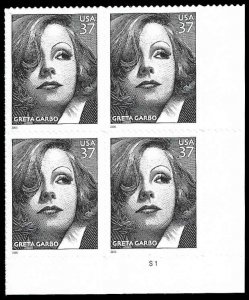 PCBstamps   US #3943 PB $1.48(4x37c)Greta Garbo, S1, MNH, (PB-4a)