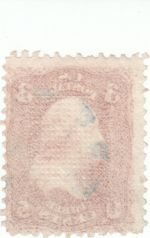 Scott # 94 - 3c Red - Washington- F Grill -  Used - SCV - $10.00