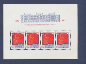 CZECHOSLOVAKIA - Scott 2392a  - MNH S/S - Party Congress - 1982